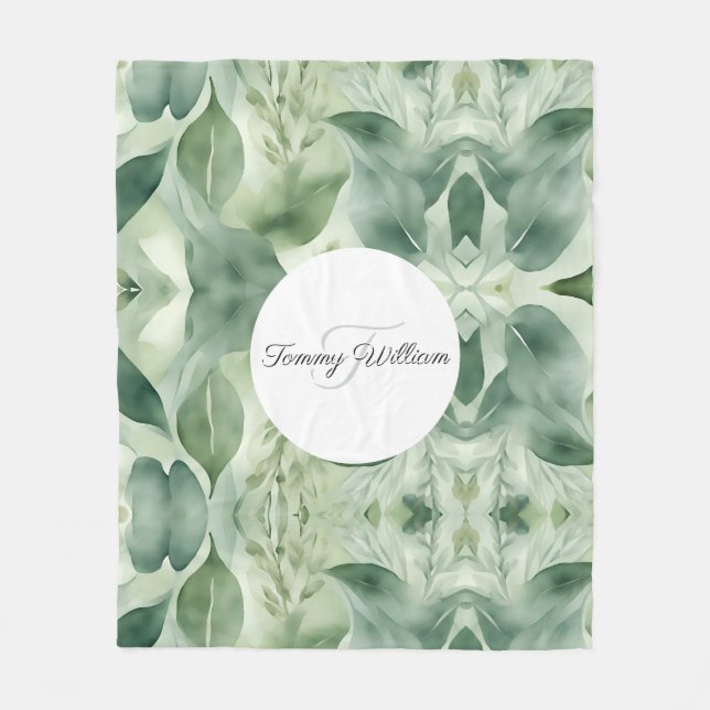 Cobertor De Velo Sage Green Flora Elegant (Frente)