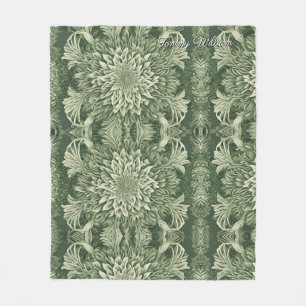 Cobertor De Velo Sage Green Floral Elegante