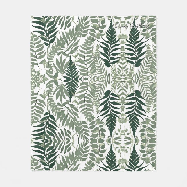 Cobertor De Velo Sage Green Floral Elegante (Frente)