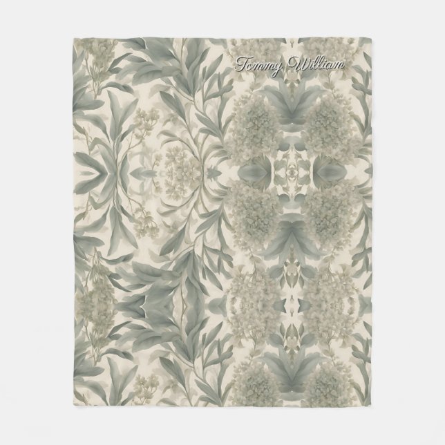 Cobertor De Velo Sage Green Floral Elegante (Frente)