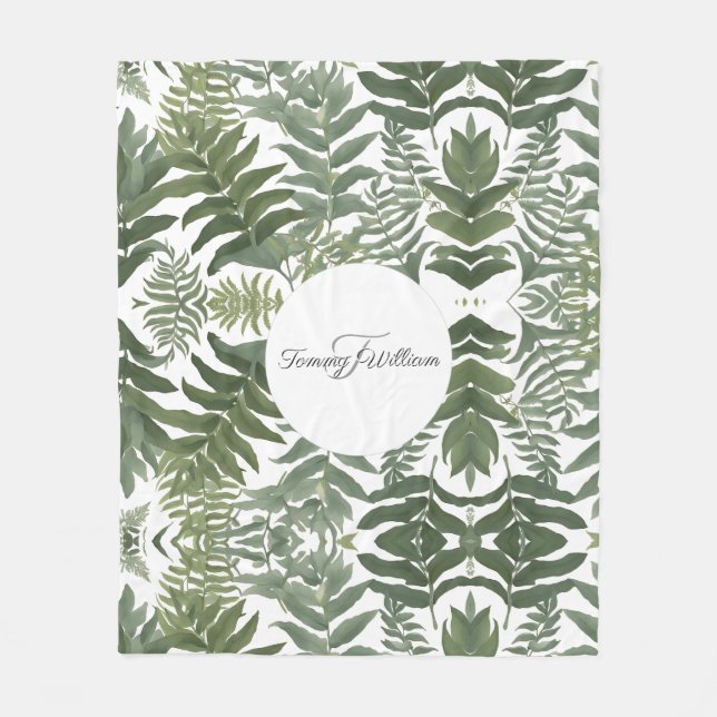 Cobertor De Velo Sage Green Floral Elegante (Frente)