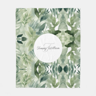 Cobertor De Velo Sage Green Floral Elegante