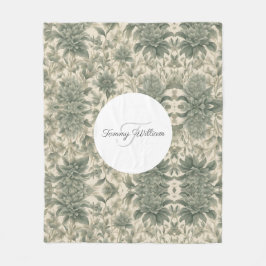 Cobertor De Velo Sage Green Floral Elegante