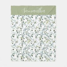 Sage Green French Country Watercolor Olive Name 