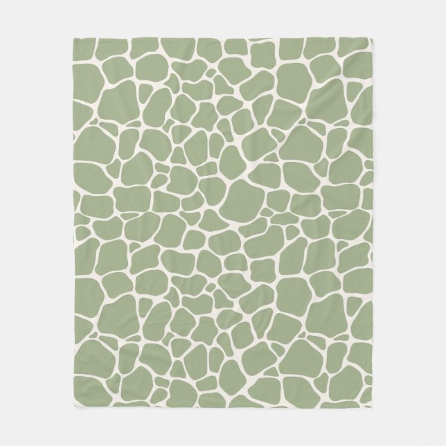 Cobertor De Velo Sage Green Giraffe Skin Animal Standard (Frente)
