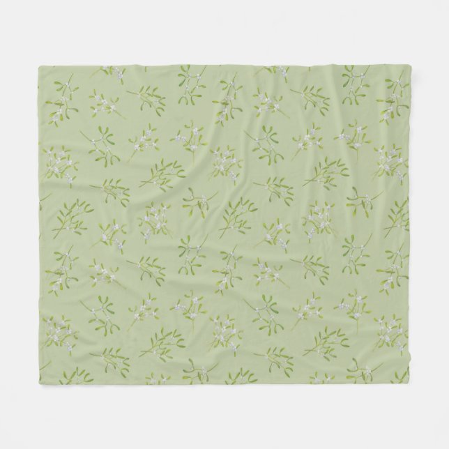 Cobertor De Velo Sage Green Mistletoon Winter Fleece Blanket (Frente (Horizontal))