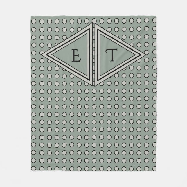 Cobertor De Velo Sage Green Modern Monogram Decor (Frente)
