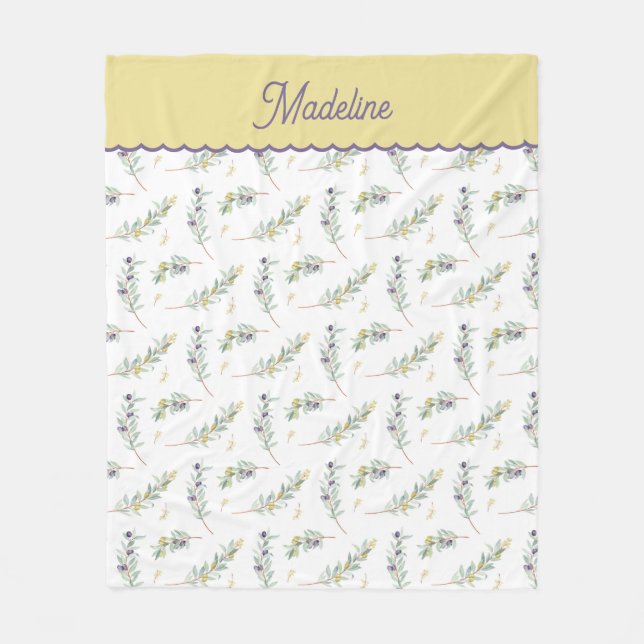 Cobertor De Velo Sage Green Olive Branch Pattern Name (Frente)