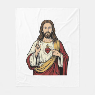 Cobertor De Velo Sagrado Coração Jesus Arte Vetorial de Gravura Vin