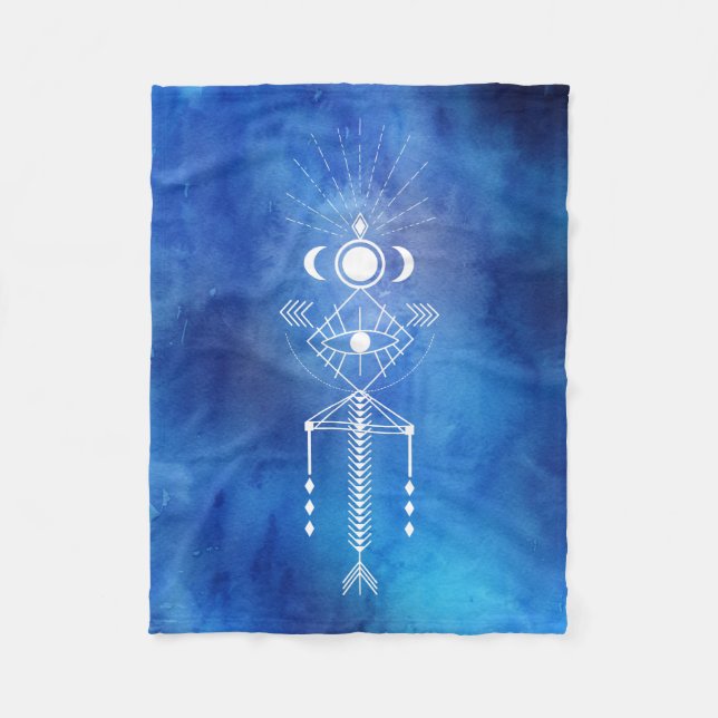 Cobertor De Velo *~* Sagrado Watercolor Shaman Primal Aztec Tribal (Frente)