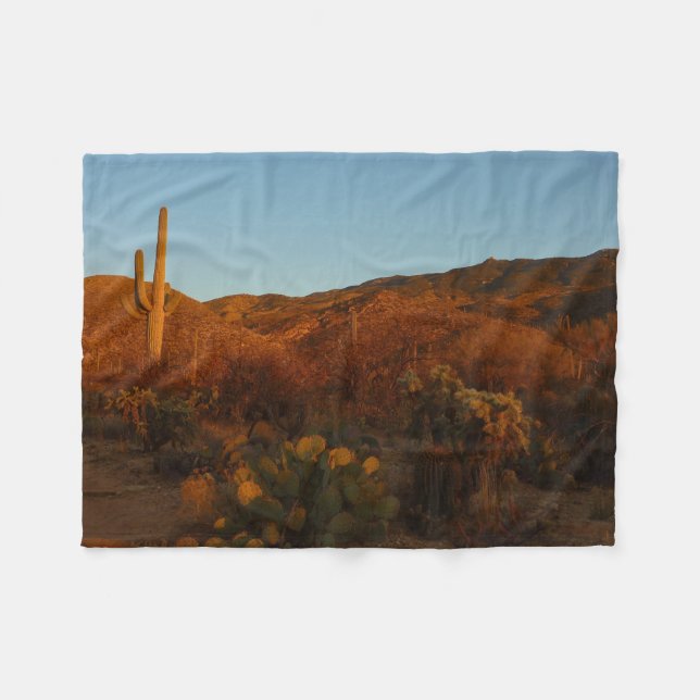 Cobertor De Velo Saguaro Sunset I Arizona Desert Landscape (Frente (Horizontal))