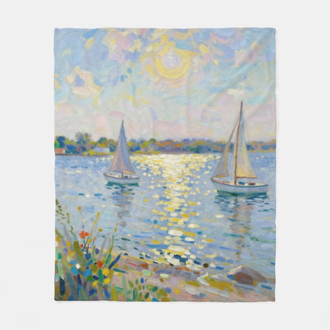 Cobertor De Velo Sailboats New England Summer (Frente)