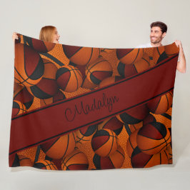 Cobertor De Velo sala de esportes decor maroon black basketball
