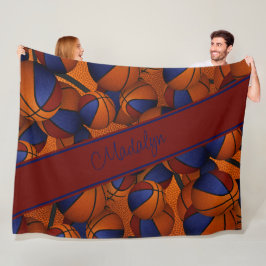 Cobertor De Velo sala de esportes decor maroon blue basketball