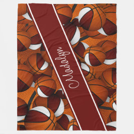 Cobertor De Velo sala de esportes decor maroon white basketball