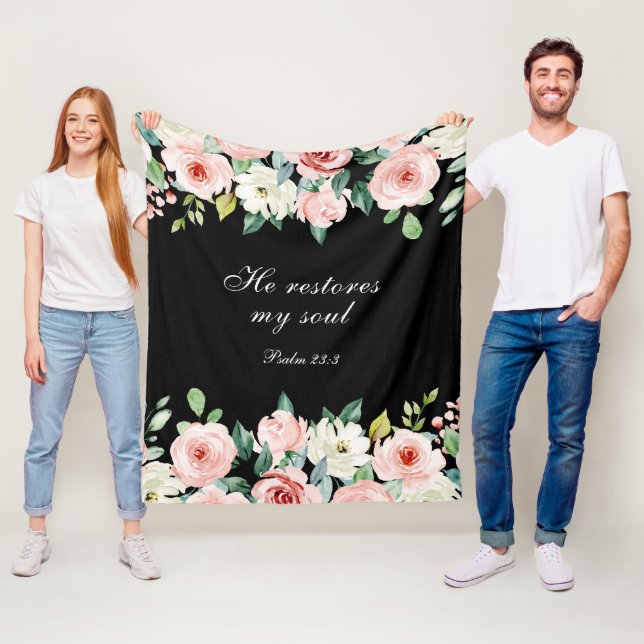 Cobertor De Velo Salm 23:3 Ele Restaura minha Bíblia de Alma Verso  (In Situ)