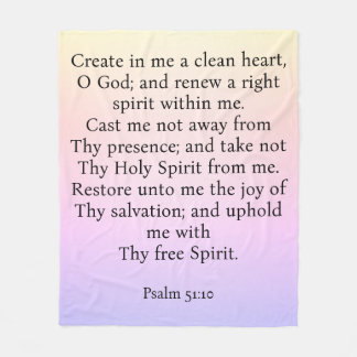 Cobertor De Velo Salmo 51:10-12