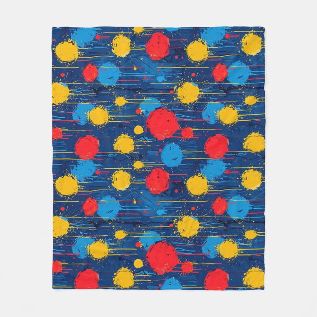 Cobertor De Velo Salpicos de Tinta Coloridos Abstratos (Frente)