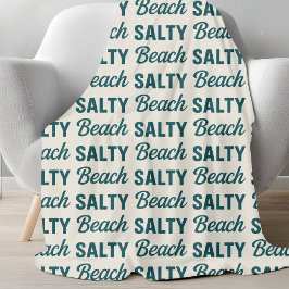 Cobertor De Velo Salty Beach Sand & Teal Blue Graphic Coastal Decor