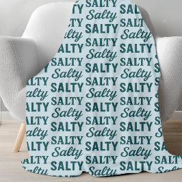 Cobertor De Velo Salty Life | Coastal Teal Blue Graphic Beach Decor
