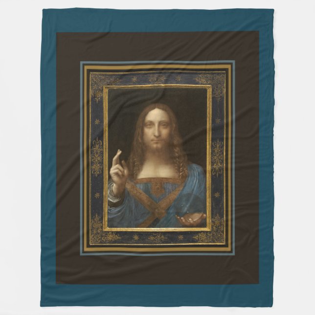 Cobertor De Velo Salvator Mundi c 1500 Leonardo da Vinci Fine Art   (Frente)