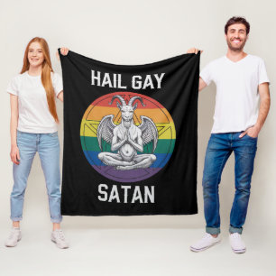 Cobertor De Velo Salve Satan Gay Engraçado Góthico Cabra LGBTQ