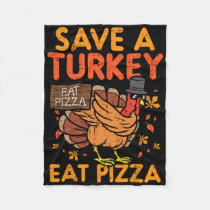 Cobertor De Velo Salve Uma Turquia Coma Pizza Divertida Graças Comi