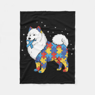 Cobertor De Velo Samoyed Puzzle Conscientização do Autismo Mulheres