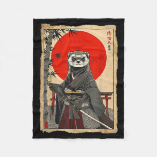 Cobertor De Velo Samurai Furão Arte Japonesa Vintage Guerreiro Anim