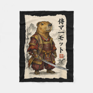 Cobertor De Velo Samurai Toupeira Arte Japonesa Guerreiro Amor Anim