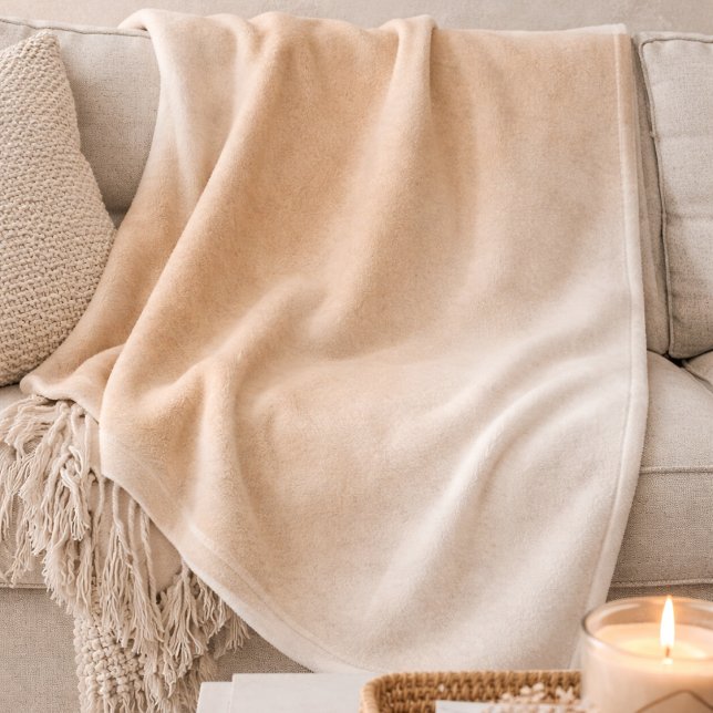 Cobertor De Velo Sand Ivory Fade Fleece Blanket (Faded desert tones blending into soft ivory edges.)