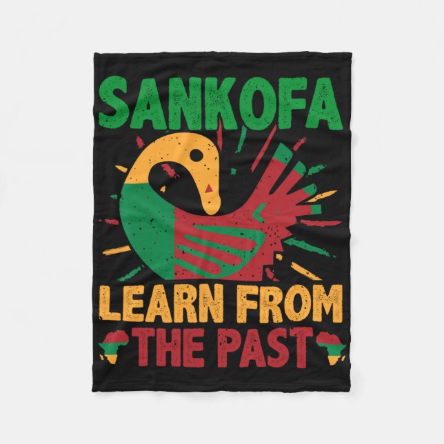 Cobertor De Velo Sankofa Symbol And Adinkra Ghana For Black History (Frente)