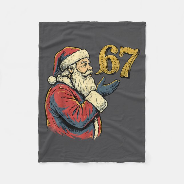 Cobertor De Velo Santa 67 Number Funny Christmas Meme Se  (Frente)