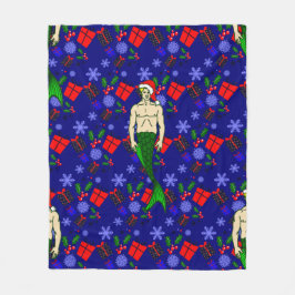 Cobertor De Velo santa blonde merman ugly xmas mermaid gifts