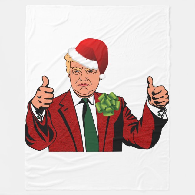 Cobertor De Velo santa claus donald trump natal (Frente)