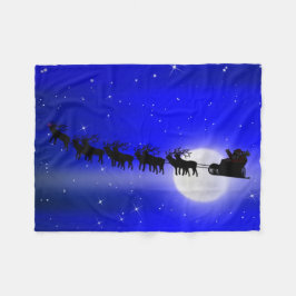 Cobertor De Velo Santa Claus Silhouette - Papais noeis Sleigh Ride