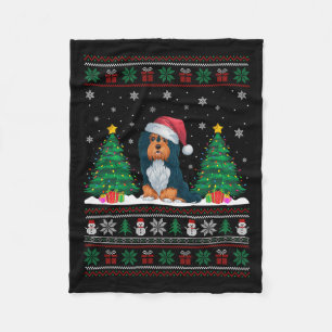 Cobertor De Velo Santa Hat Havanese Cachorro Árvore de Natal Luz Fe