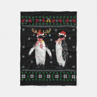Cobertor De Velo Santa Hat Penguin Bird Xmas Iluminando Pinguim Fei