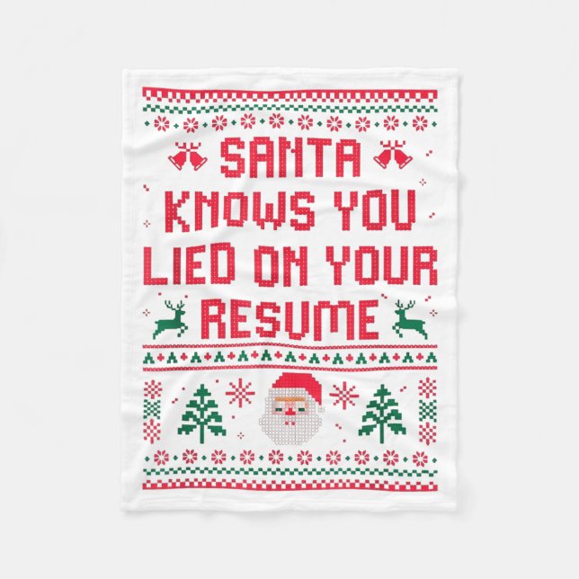 Cobertor De Velo Santa Knows You Lied On Your Resume Funny Office C (Frente)
