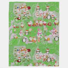 Cobertor De Velo Santa Magical Green New Year 