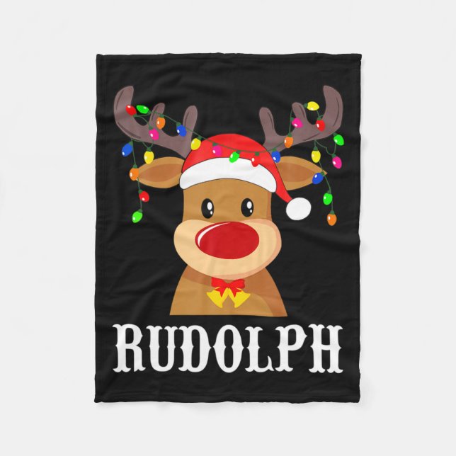 Cobertor De Velo Santa Reindeer Rudolph Xmas Group Costume  (Frente)