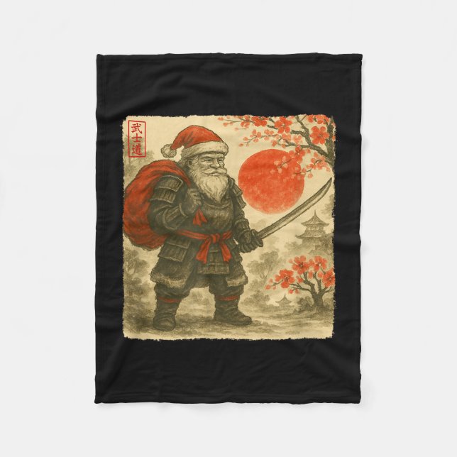 Cobertor De Velo Santa Samurai Japanese Warrior Costume Sumi-e Art  (Frente)