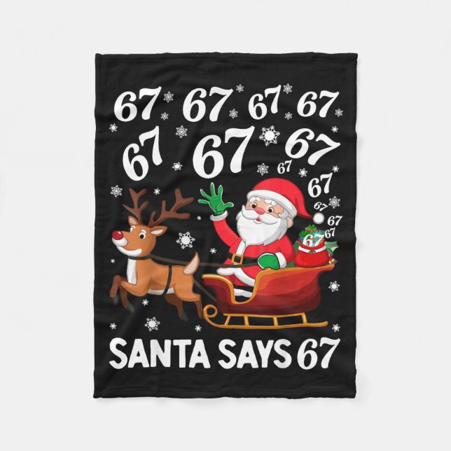 Cobertor De Velo Santa Says 67 Funny Christmas Six Seven Meme Holid (Frente)