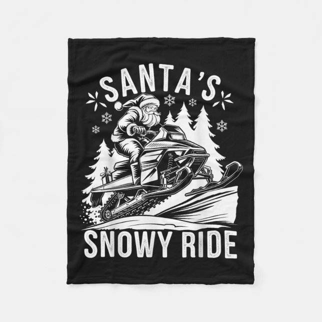 Cobertor De Velo Santa Snowmobile Riding Snowmobiling Christmas  (Frente)
