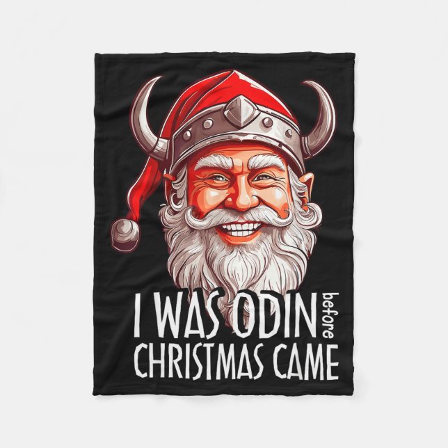 Cobertor De Velo Santa Viking Christmas Men I Was Odin Before Chris (Frente)