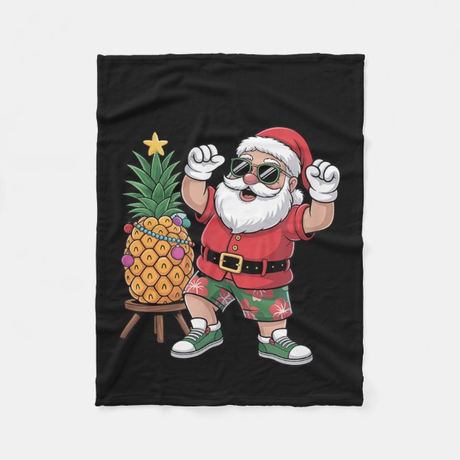 Cobertor De Velo Santa With Pineapple Christmas Tree In Summer Time (Frente)
