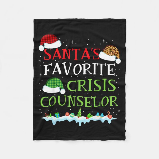 Cobertor De Velo Santa's Favorite Crisis Counselor Fun Christmas  (Frente)