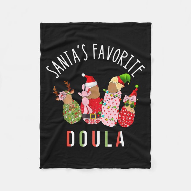 Cobertor De Velo Santa's Favorite Doula Nurse Christmas Stpartum Mi (Frente)