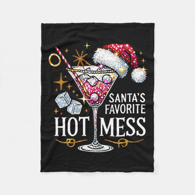 Cobertor De Velo Santa's Favorite Hot Mess Long Sleeve  (Frente)