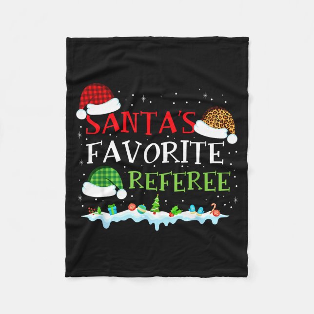 Cobertor De Velo Santa's Favorite Referee Fun Christmas  (Frente)